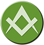 Green icon with compass and square